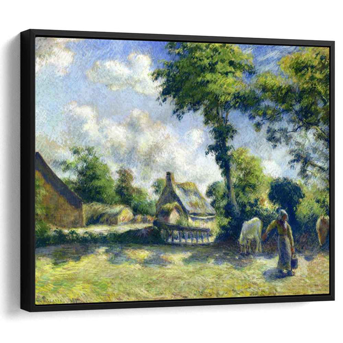 Landscape at Melleray, Woman Carrying Water to Horses by Camille Pissarro