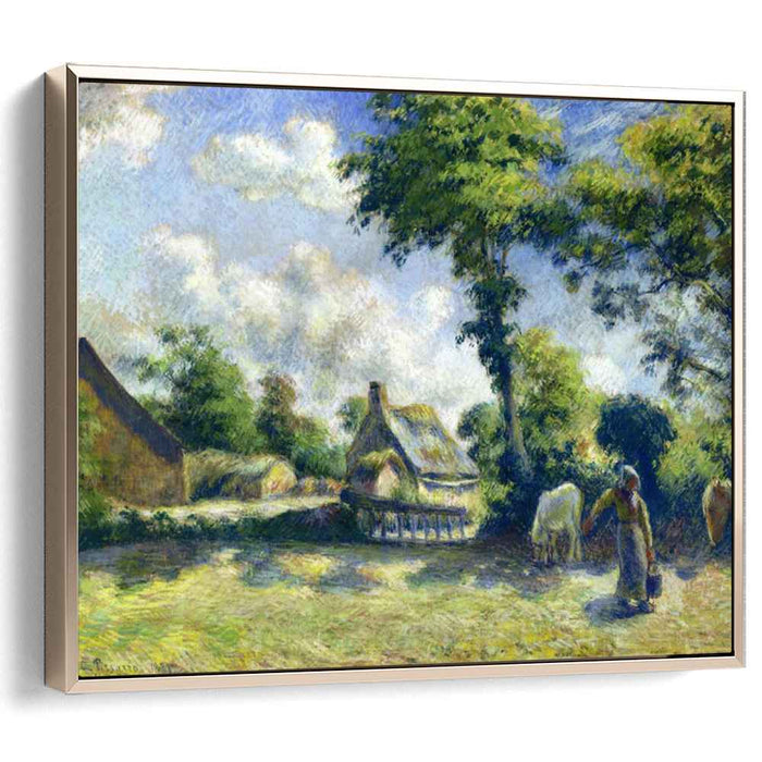 Landscape at Melleray, Woman Carrying Water to Horses by Camille Pissarro