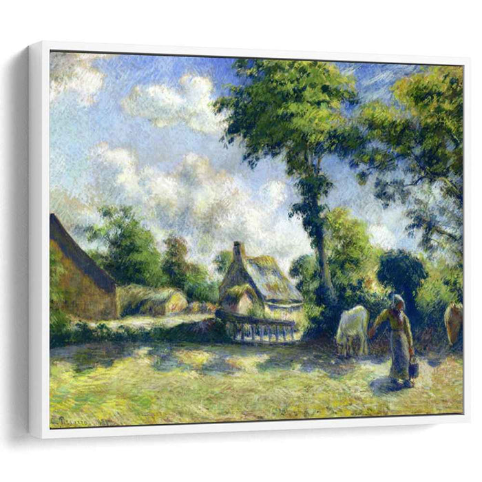 Landscape at Melleray, Woman Carrying Water to Horses by Camille Pissarro