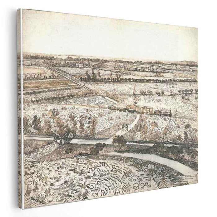 Landscape near Montmajour with Train (1888) by Vincent van Gogh