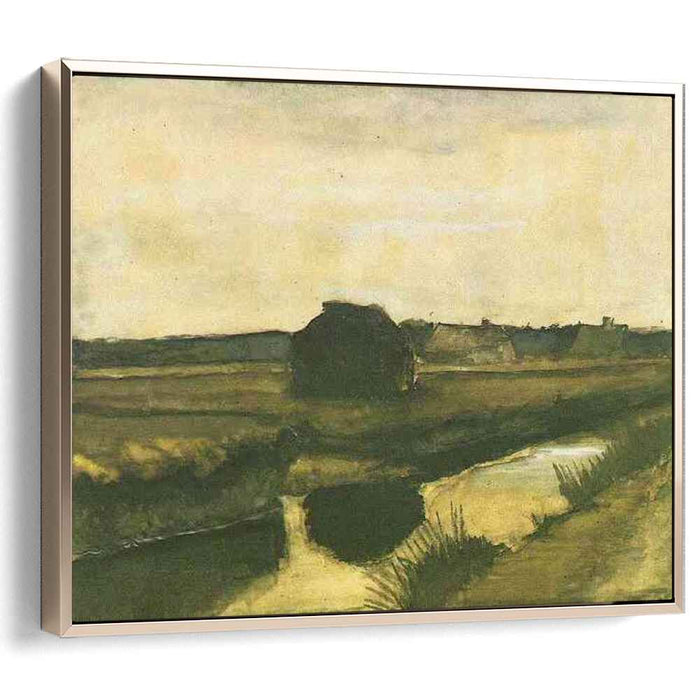 Landscape with a Stack of Peat and Farmhouses (1883) by Vincent van Gogh