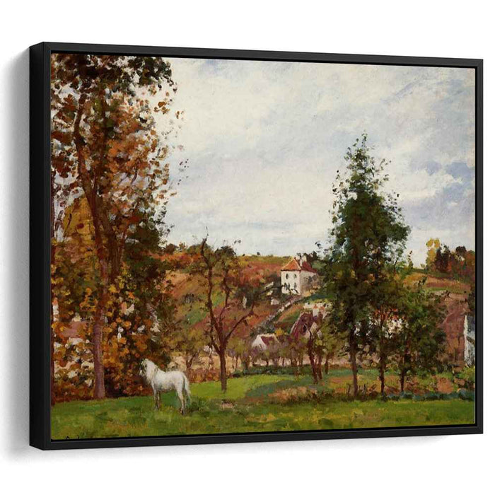 Landscape with a White Horse in a Meadow, L'Hermitage by Camille Pissarro