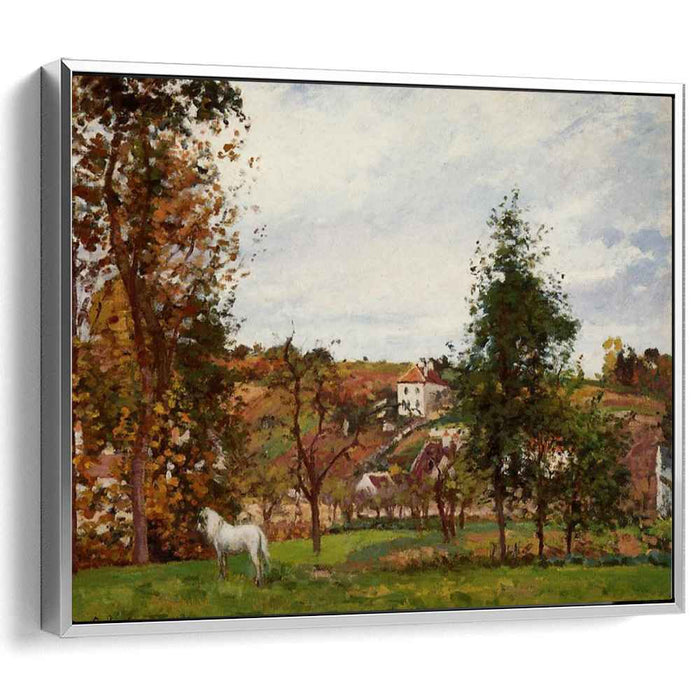 Landscape with a White Horse in a Meadow, L'Hermitage by Camille Pissarro