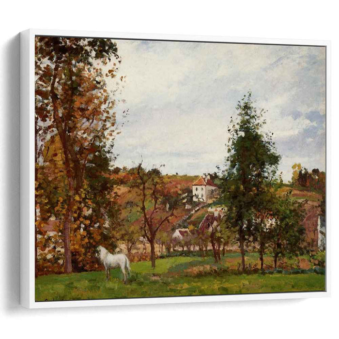 Landscape with a White Horse in a Meadow, L'Hermitage by Camille Pissarro