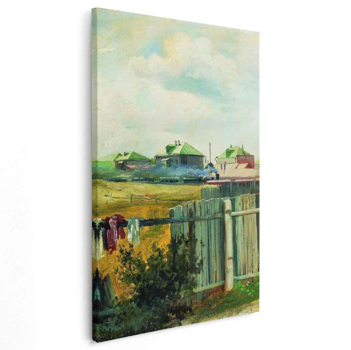 Landscape with fencing by Isaac Levitan