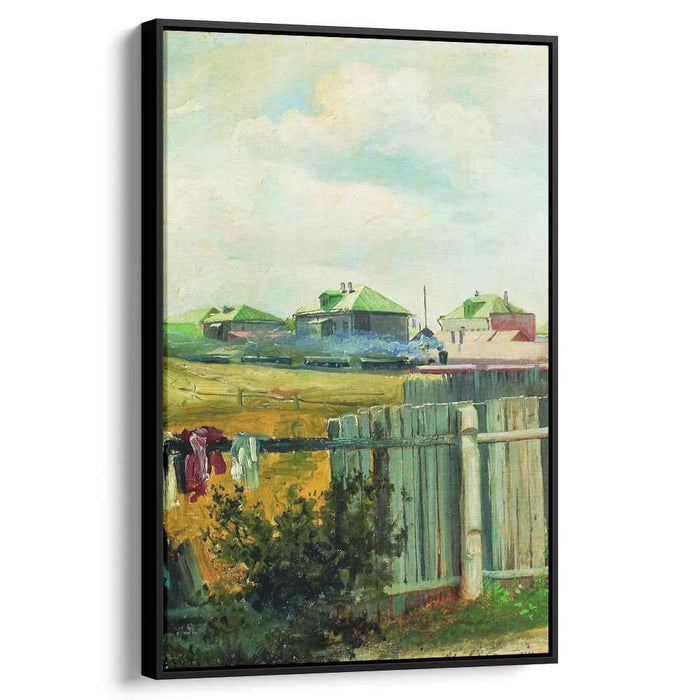 Landscape with fencing by Isaac Levitan