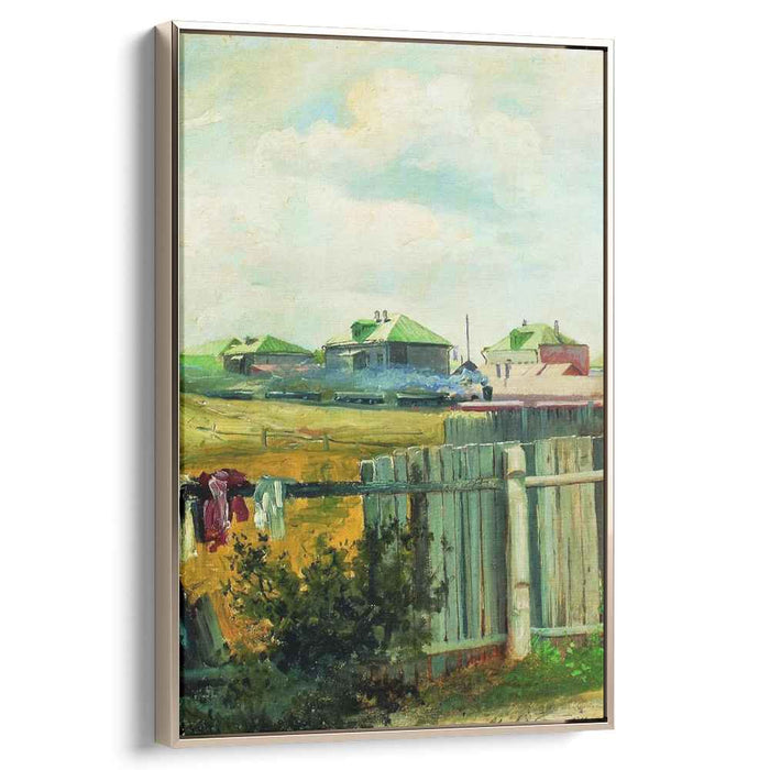 Landscape with fencing by Isaac Levitan