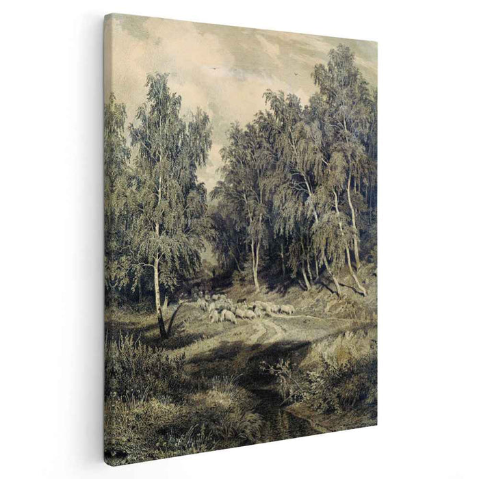 Landscape with herd of sheep by Ivan Shishkin