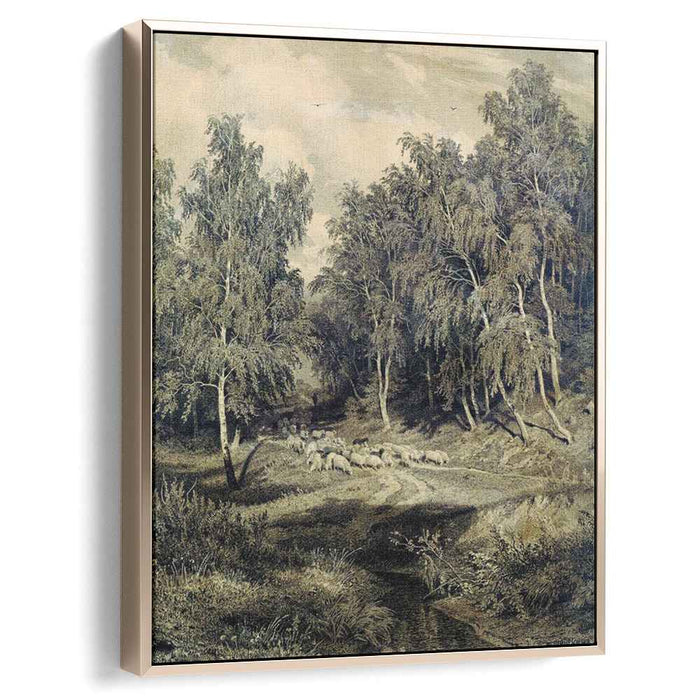 Landscape with herd of sheep by Ivan Shishkin