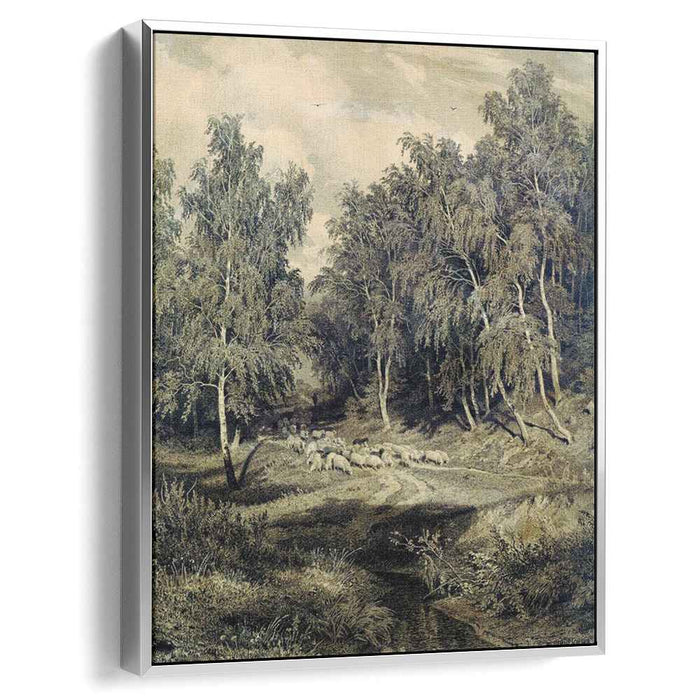 Landscape with herd of sheep by Ivan Shishkin