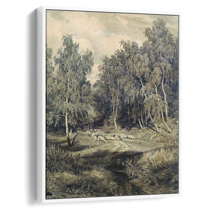 Landscape with herd of sheep by Ivan Shishkin
