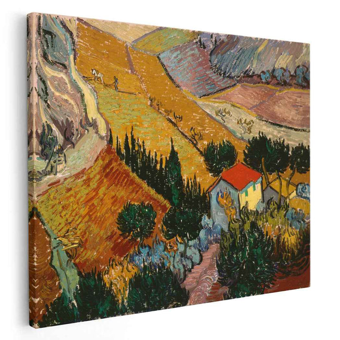 Landscape with House and Ploughman (1889) by Vincent van Gogh