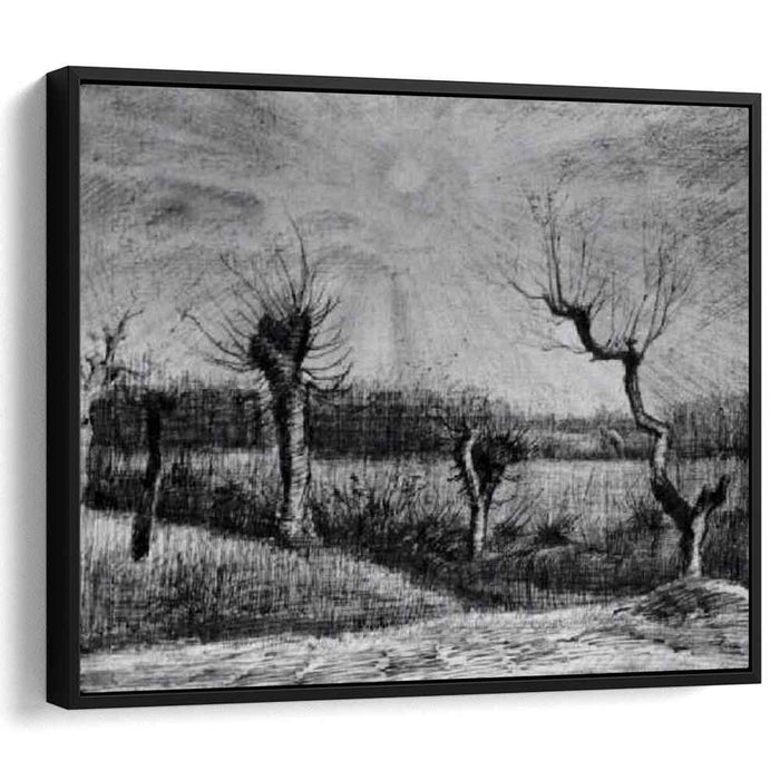 Landscape with Willows and Sun Shining Through the Clouds (1884) by Vincent van Gogh