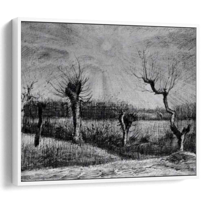 Landscape with Willows and Sun Shining Through the Clouds (1884) by Vincent van Gogh