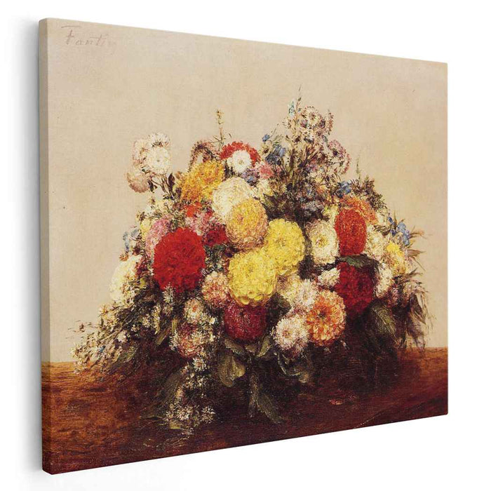 Large Vase of Dahlias and Assorted Flowers (1875) by Henri Fantin-Latour