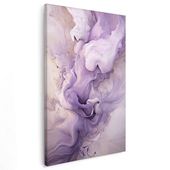 Mystical Misty Serenity: Lavender Fluid Abstract Canvas Art Print
