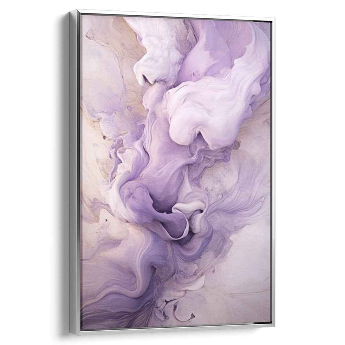 Mystical Misty Serenity: Lavender Fluid Abstract Canvas Art Print