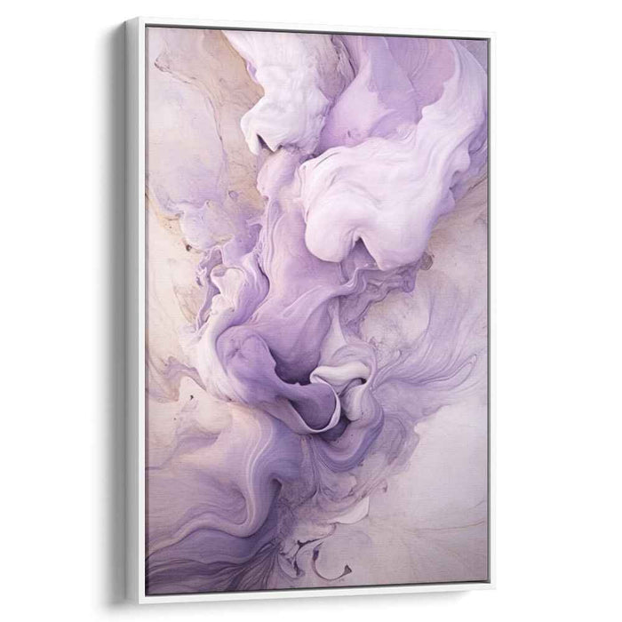 Mystical Misty Serenity: Lavender Fluid Abstract Canvas Art Print