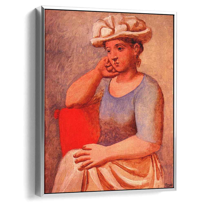 Leaning woman with bonnet (1921) by Pablo Picasso