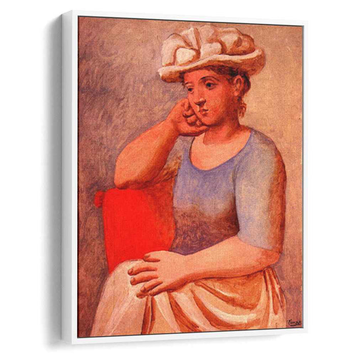 Leaning woman with bonnet (1921) by Pablo Picasso