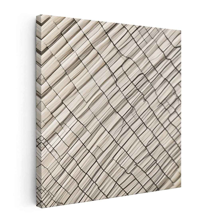 Linear Whispers: Minimalist Black and Beige Abstract Art