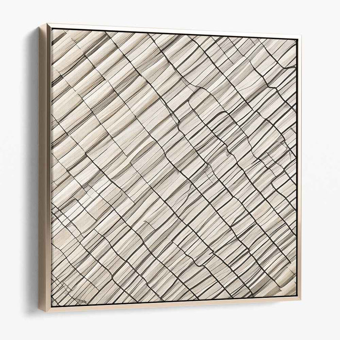 Linear Whispers: Minimalist Black and Beige Abstract Art