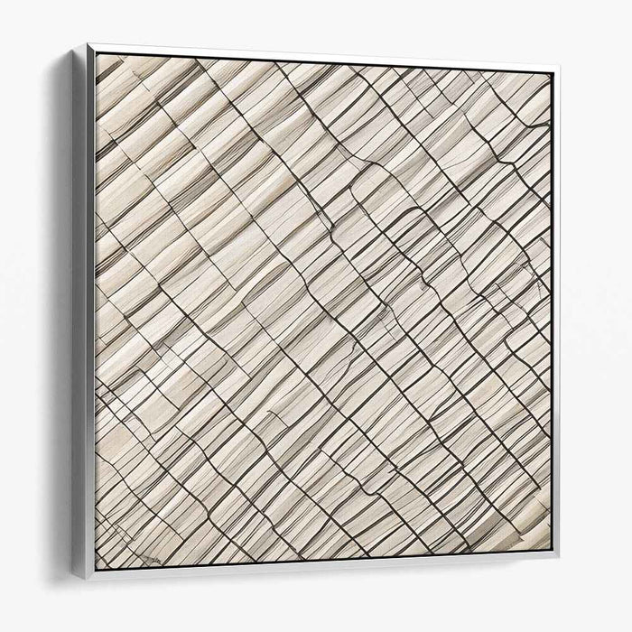 Linear Whispers: Minimalist Black and Beige Abstract Art