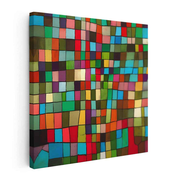 Structured Color Spectrum: Geometric Abstract Color Block Canvas Art Print