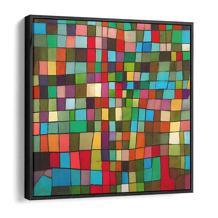 Structured Color Spectrum: Geometric Abstract Color Block Canvas Art Print