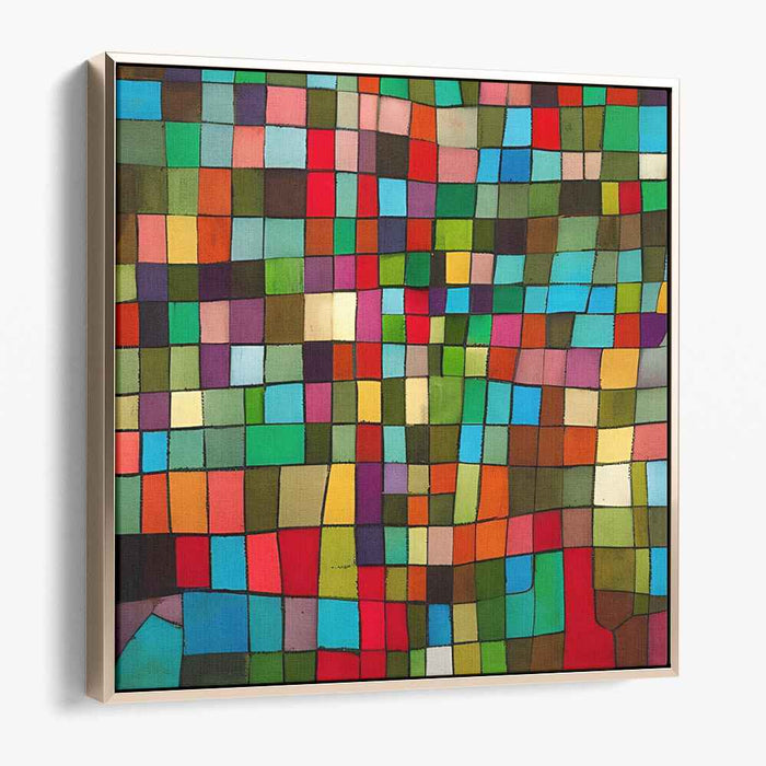 Structured Color Spectrum: Geometric Abstract Color Block Canvas Art Print