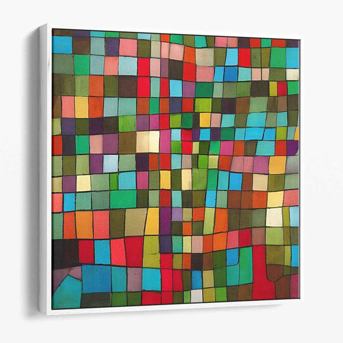 Structured Color Spectrum: Geometric Abstract Color Block Canvas Art Print