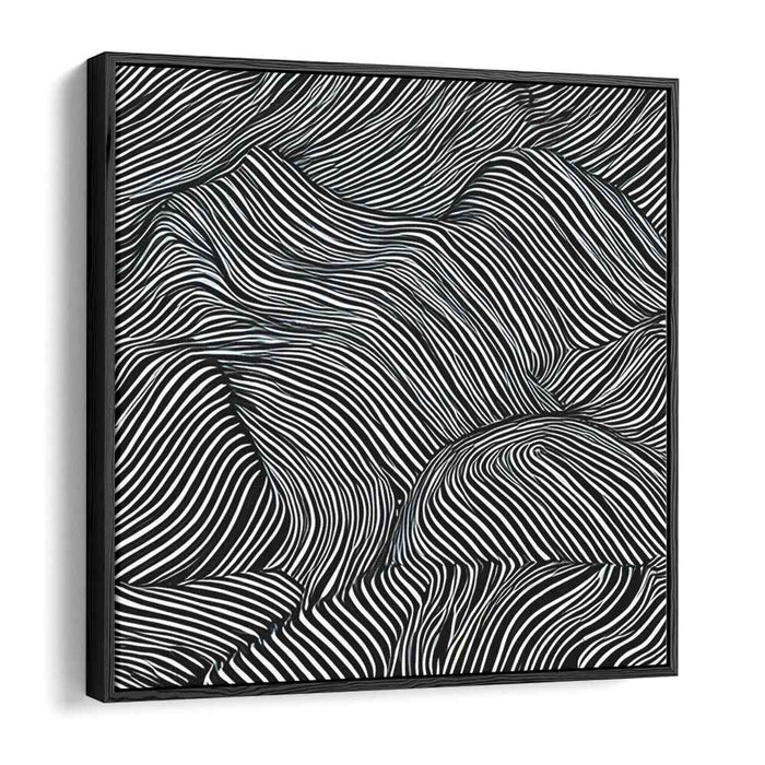 Ink Illusion: Black and White Op Art Canvas Print