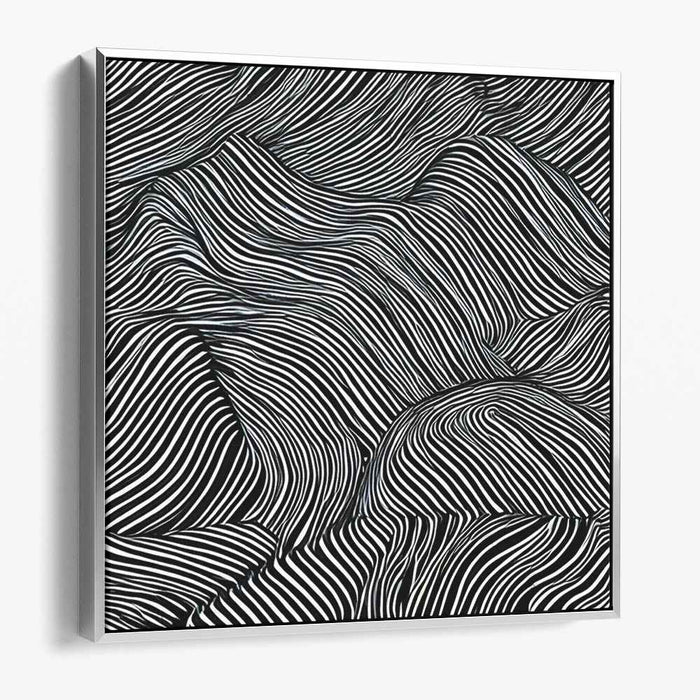 Ink Illusion: Black and White Op Art Canvas Print