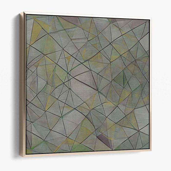 Lime Zest Harmony: Abstract Green and Yellow Intersecting Lines Canvas Art