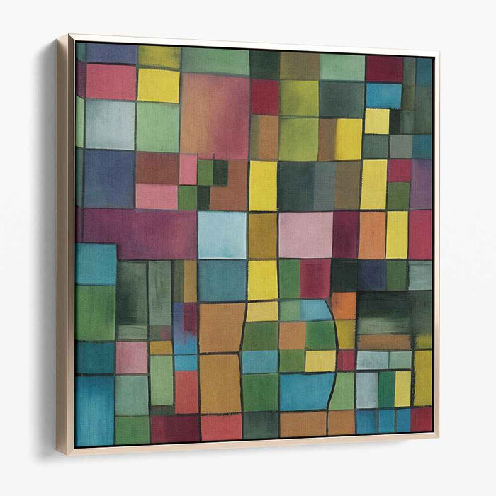 Gridlines Symphony: Colorful Abstract Grid Canvas Art Print