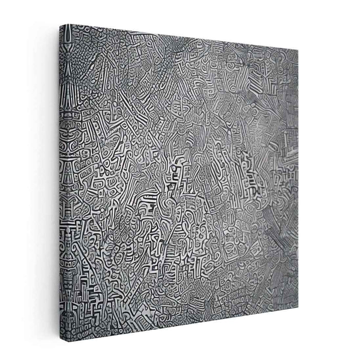 Whispers through Shadows: Monochrome Maze Abstract Art