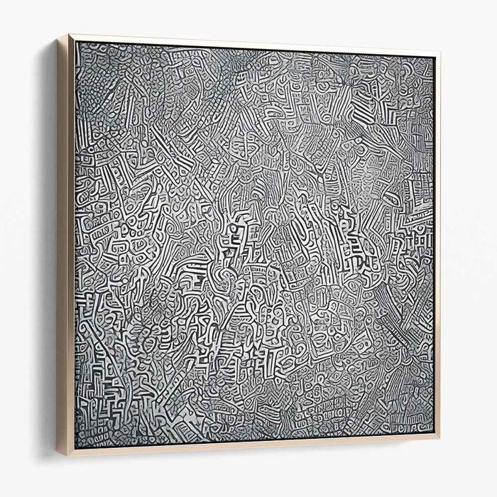 Whispers through Shadows: Monochrome Maze Abstract Art