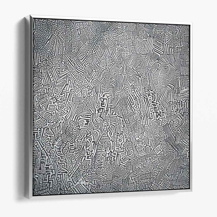 Whispers through Shadows: Monochrome Maze Abstract Art