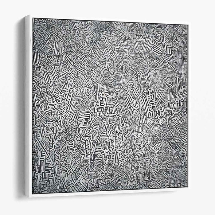 Whispers through Shadows: Monochrome Maze Abstract Art