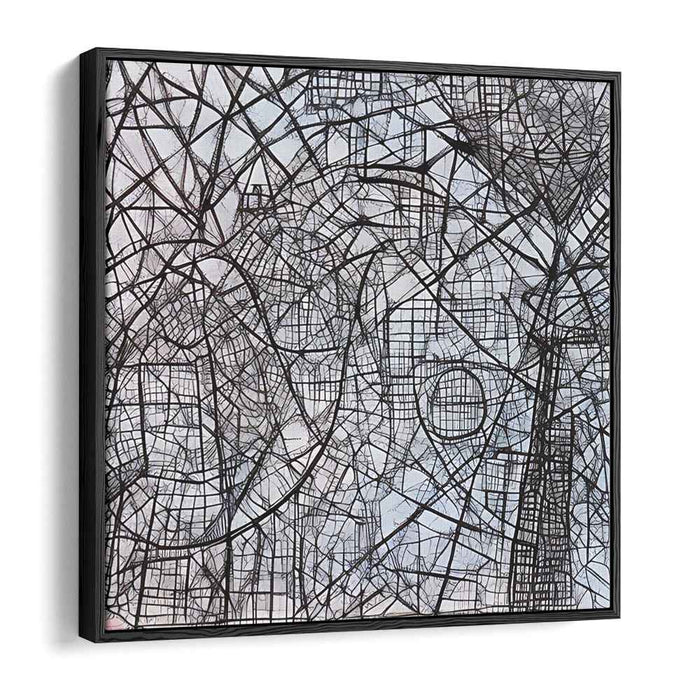 Urban Labyrinth: Intricate Abstract Cityscape on Canvas