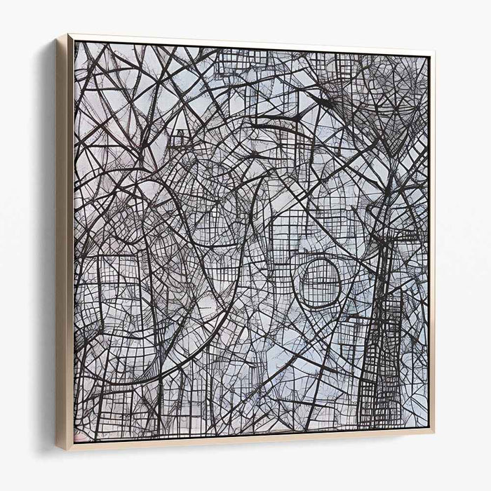 Urban Labyrinth: Intricate Abstract Cityscape on Canvas