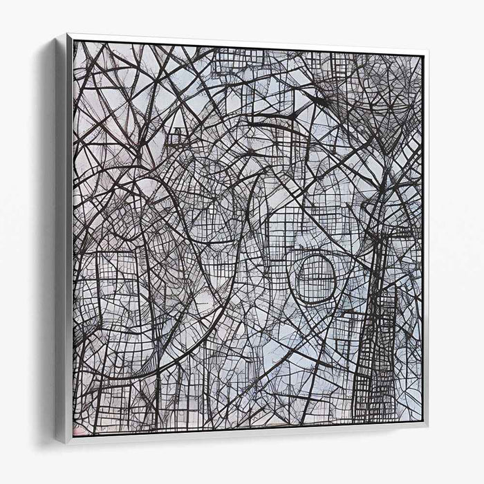 Urban Labyrinth: Intricate Abstract Cityscape on Canvas