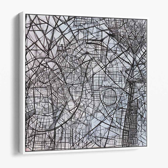 Urban Labyrinth: Intricate Abstract Cityscape on Canvas