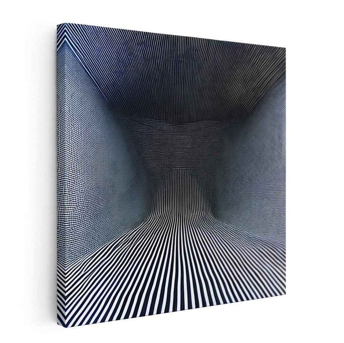 Illusionary Depths: Black and White Optical Illusion Canvas Art