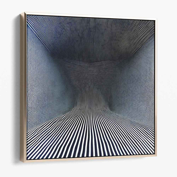 Illusionary Depths: Black and White Optical Illusion Canvas Art