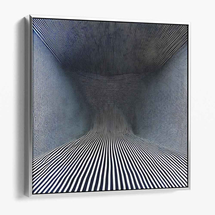 Illusionary Depths: Black and White Optical Illusion Canvas Art