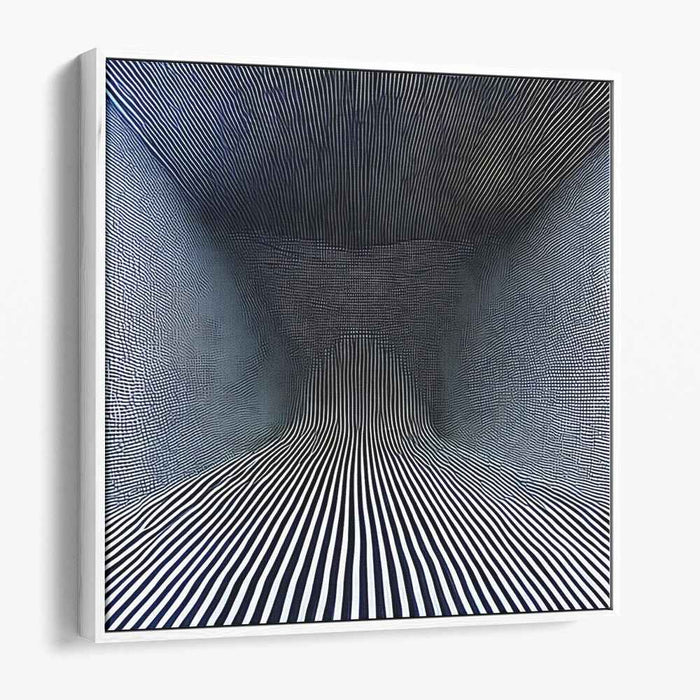 Illusionary Depths: Black and White Optical Illusion Canvas Art