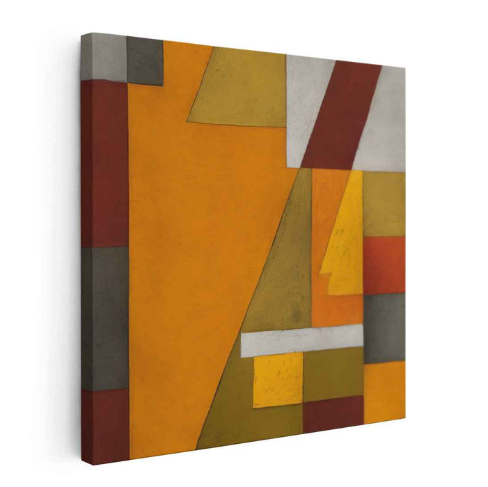 Fierce Ember Dance: Bold Orange and Earth Tones Abstract Canvas Art