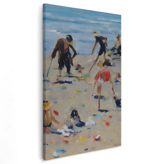 Beachcombers' Palette: A Summer's Day Exploration Canvas Art