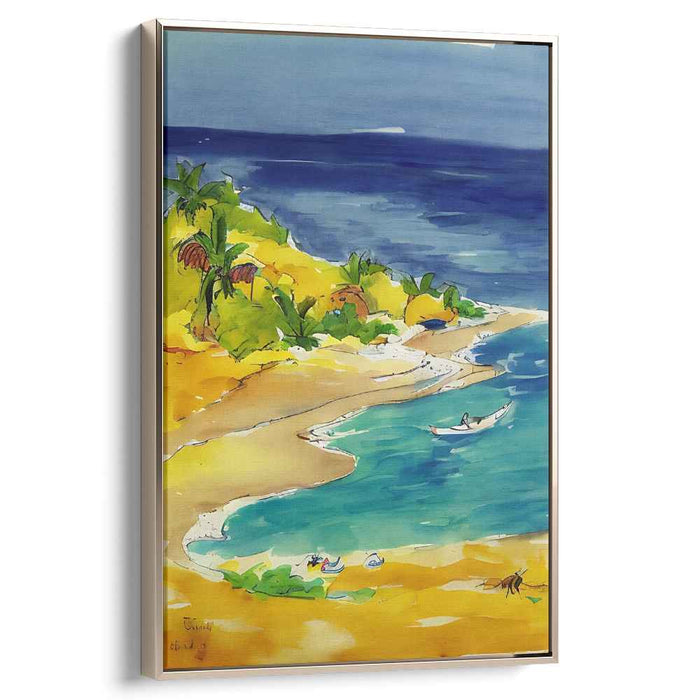 Tidepool Tranquility: Watercolor Coastal Paradise Canvas Art Print